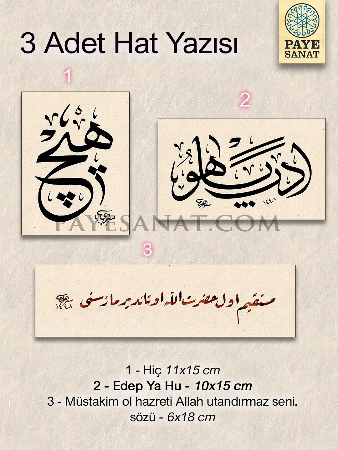 3 ADET YAZI